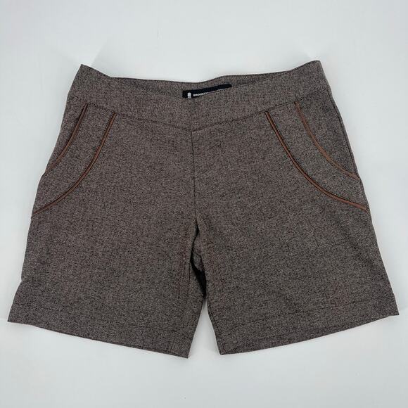 Brooklyn Industries Tweed Shorts Sz 4 Preppy Dark Academia Leather Herringbone - Picture 13 of 13